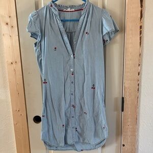 Jane and Delancey Light Blue Cherry Print Dress